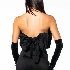 QUEEN OF SPADES BOW DETAIL TUBE BLOUSE -helmut shop queen of spades bow detail tube blouse black 6 6