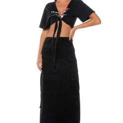 RACE TO YOUR HEART TIE FRONT TSHIRT -helmut shop race to your heart tie front tshirt black multi 3 3