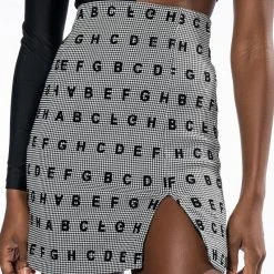 READ BETWEEN THE LINES HIGH RISE MINI SKIRT -helmut shop read between the lines high rise mini skirt grey multi 2 2