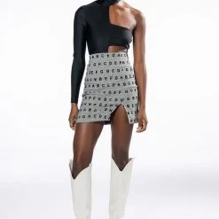 READ BETWEEN THE LINES HIGH RISE MINI SKIRT -helmut shop read between the lines high rise mini skirt grey multi 9 9