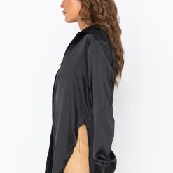 READY FOR ANY OCCASION SATIN SHIRT -helmut shop ready for any occasion satin shirt black 3 3
