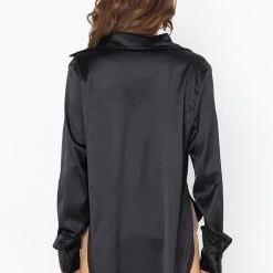 READY FOR ANY OCCASION SATIN SHIRT -helmut shop ready for any occasion satin shirt black 4 4