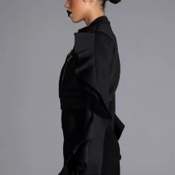 READY FOR ANYTHING STATEMENT SLEEVE ZIPPERED SCUBA TOP