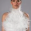 REAL OSTRICH FEATHER TOP IN WHITE -helmut shop real ostrich feather top in white white 1 1