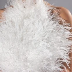 REAL OSTRICH FEATHER TOP IN WHITE -helmut shop real ostrich feather top in white white 7 7