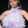 REAL OSTRICH FEATHER TOP IN LIGHT PURPLE -helmut shop real ostrich feather top light purple 1 1