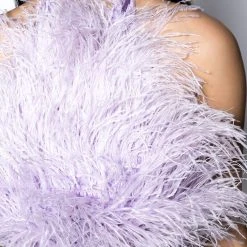 REAL OSTRICH FEATHER TOP IN LIGHT PURPLE -helmut shop real ostrich feather top light purple 6 6
