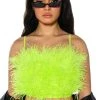 REAL OSTRICH FEATHER TOP IN LIME -helmut shop real ostrich feather top lime 1 1