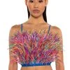 REAL OSTRICH FEATHER TOP IN MULTI -helmut shop real ostrich feather top multi 1 1