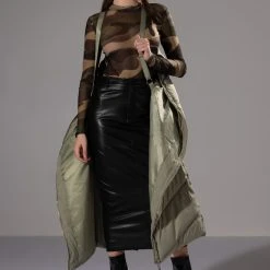 REAL TALK FAUX LEATHER MIDI SKIRT -helmut shop real talk faux leather midi skirt black 4 4