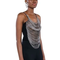 REBEL HEART CHAINED SLEEVELESS TOP -helmut shop rebel heart chained sleeveless top silver 3 3 c1