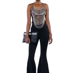 REBEL HEART CHAINED SLEEVELESS TOP -helmut shop rebel heart chained sleeveless top silver 4 4 c1