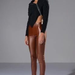 REBELLING CABLEKNIT ASYMMETRICAL ZIPPER SWEATER -helmut shop rebelling cable knit asymmetrical zipper sweater black 4 4 c1