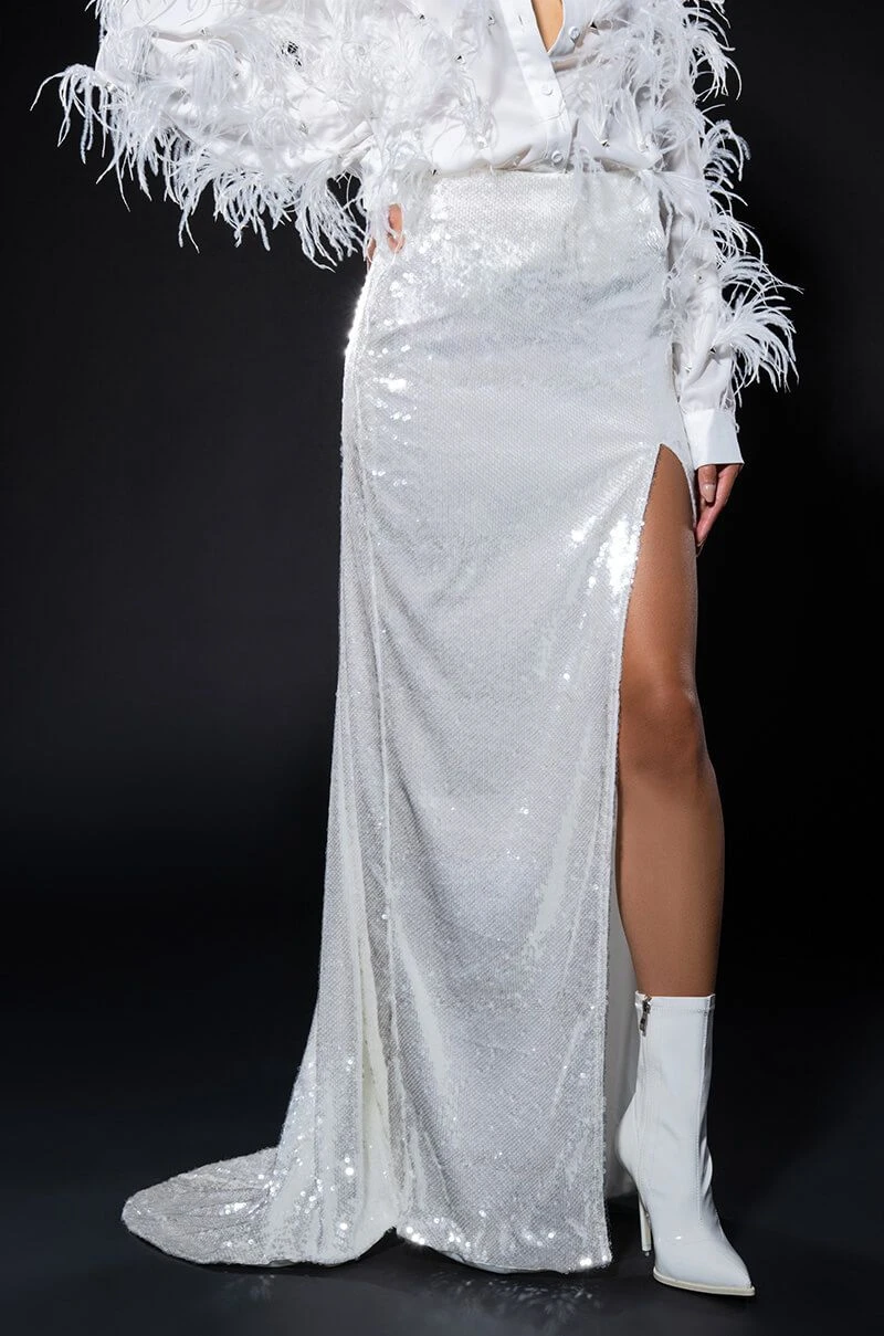 RESOLUTIONS SEQUIN SLIT MAXI SKIRT 7 RESOLUTIONS SEQUIN SLIT MAXI SKIRT - Image 5