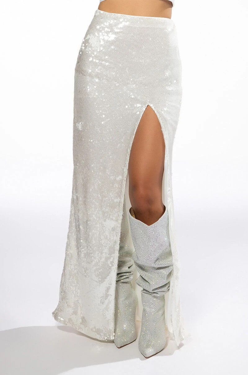 RESOLUTIONS SEQUIN SLIT MAXI SKIRT 3 RESOLUTIONS SEQUIN SLIT MAXI SKIRT
