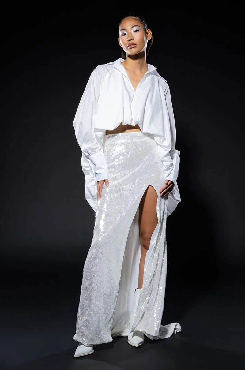 RESOLUTIONS SEQUIN SLIT MAXI SKIRT 10 RESOLUTIONS SEQUIN SLIT MAXI SKIRT - Image 8