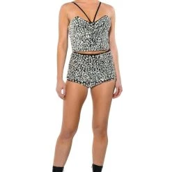 RICH WITH JEWELS BOOTY SHORTS -helmut shop rich with jewels booty shorts black white 3 3