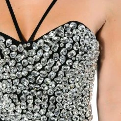 RICH WITH JEWELS CROP TANK TOP -helmut shop rich with jewels crop tank top black white 8 8