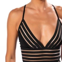 RIGHT THROUGH YOU SLEEVELESS BANDAGE CHEEKY BODYSUIT -helmut shop right through you sleeveless bandage cheeky bodysuit black 6 6