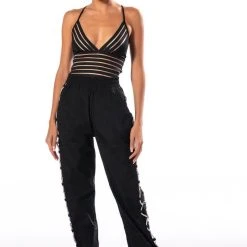 RIGHT THROUGH YOU SLEEVELESS BANDAGE CHEEKY BODYSUIT -helmut shop right through you sleeveless bandage cheeky bodysuit black 7 7