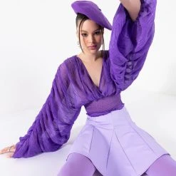 RIO SUPER STRETCH MINI SKIRT -helmut shop rio super stretch mini skirt light purple 2 2