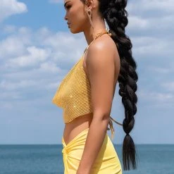 RIRI COWL NECK RHINESTONE BRALETTE -helmut shop riri cowl neck rhinestone bralette gold 4 4