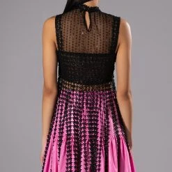 RIVER LACE FRINGED SLEEVELESS TOP -helmut shop river lace fringed sleeveless top black 5 5 c1