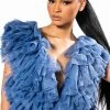 ROMANTIC TULLE RUFFLE BODYSUIT IN BLUE 1 ROMANTIC TULLE RUFFLE BODYSUIT IN BLUE -helmut shop romantic tulle ruffle bodysuit in blue blue 1 1