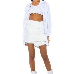 ROMANTICIZING YOU POPLIN MINI SKIRT -helmut shop romanticizing you poplin mini skirt white 2 2