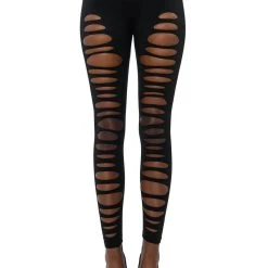 ROXANNE DISTRESSED LEGGING -helmut shop roxanne distressed legging black 10 10