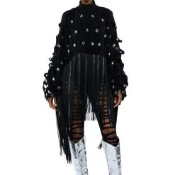 ROXANNE DISTRESSED LEGGING -helmut shop roxanne distressed legging black 7 7