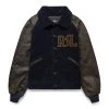 RRL FARWELL CORDUROY VARSITY JACKET -helmut shop rrlFARWELLCORDUROYVARSITYJKTBLKDEEPNVYM782890786001 1