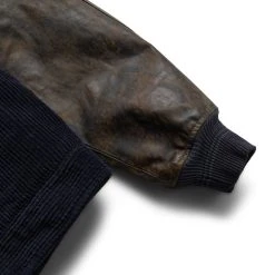 RRL FARWELL CORDUROY VARSITY JACKET -helmut shop rrlFARWELLCORDUROYVARSITYJKTBLKDEEPNVYM782890786001 3