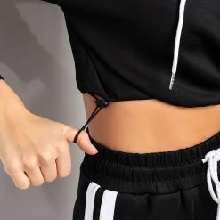 RUMORS CROPPED HOODIE 22 RUMORS CROPPED HOODIE -helmut shop rumors cropped hoodie black 10 10