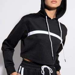 RUMORS CROPPED HOODIE 14 RUMORS CROPPED HOODIE -helmut shop rumors cropped hoodie black 2 2