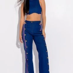 RUN IT UP CROPPED DENIM TOP -helmut shop run it up cropped denim top dark blue denim 2 2