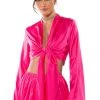 SAUCY VNECK WRAP TOP -helmut shop saucy vneck wrap top pink 1 1