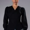 SAYLOR CROSS FRONT LONG SLEEVE SWEATER