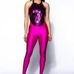 SCALES SLEEVELESS METALLIC TOP -helmut shop scales sleeveless metallic top pink 7 7