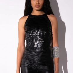 SCALES SLEEVELESS TOP -helmut shop scales sleeveless top black 4 4
