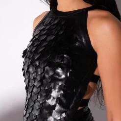 SCALES SLEEVELESS TOP -helmut shop scales sleeveless top black 7 7