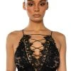 SEE ME SOMETIME CROSS FRONT LACE BODYSUIT