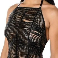 SENORITA EMBELLISHED HALTER TOP IN BLACK -helmut shop senorita embellished halter top black 7 7