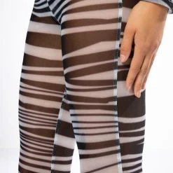 SET YOU STRAIGHT MESH LEGGING -helmut shop set you straight mesh legging black white 6 6