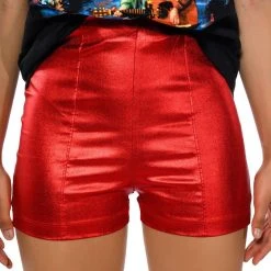 SEXY HOT PANT FAUX LEATHER FASHION SHORT -helmut shop sexy hot pant faux leather fashion short red 3 3