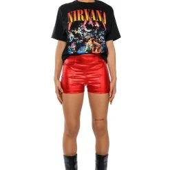 SEXY HOT PANT FAUX LEATHER FASHION SHORT -helmut shop sexy hot pant faux leather fashion short red 4 4
