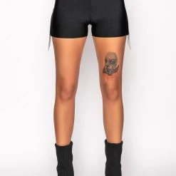 SHAKE IT FRINGE DETAIL BANDAGE SHORT -helmut shop shake it fringe detail bandage short black 6 6