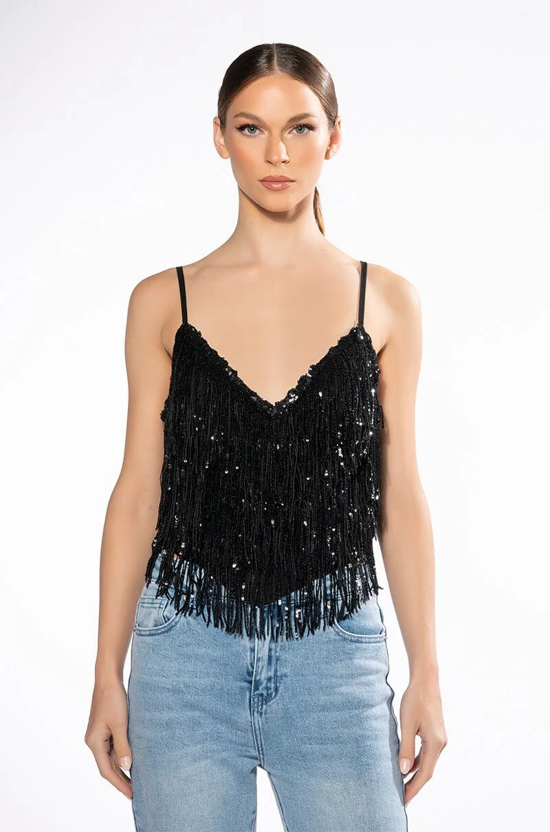 SHAKE IT SEQUIN FRINGE TANK TOP 3 SHAKE IT SEQUIN FRINGE TANK TOP