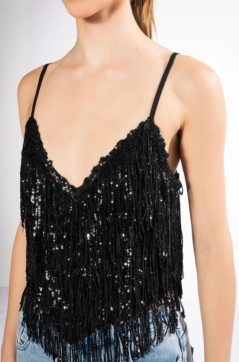 SHAKE IT SEQUIN FRINGE TANK TOP 6 SHAKE IT SEQUIN FRINGE TANK TOP - Image 4