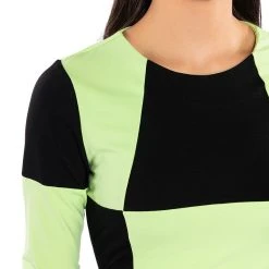SHEGO SOFT STRETCH LONG SLEEVE CROP TOP -helmut shop shego soft stretch long sleeve crop top green multi 7 7